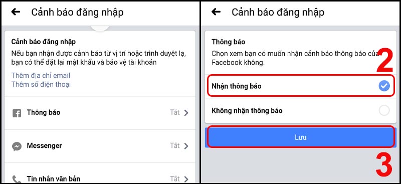 Bật thông báo khi có người tự ý đăng nhập Facebook